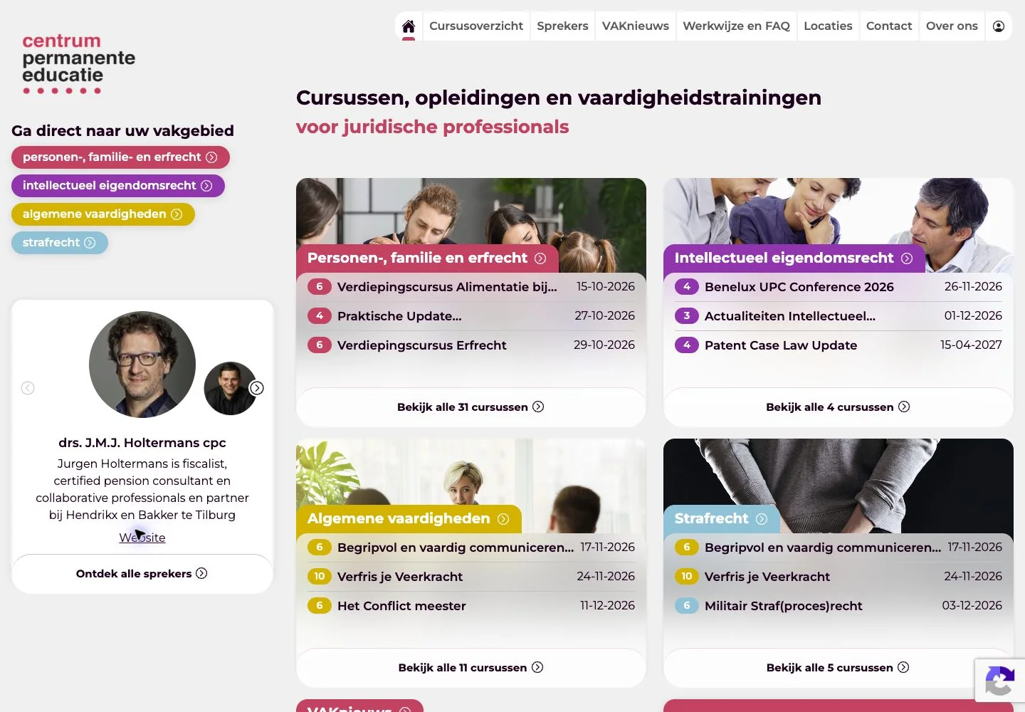 De openbare CentrumPE-cursusomgeving op desktop en mobiel; geen besloten deelnemers- of beheerscherm