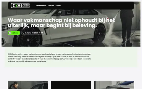 The actual CLB Automotive website