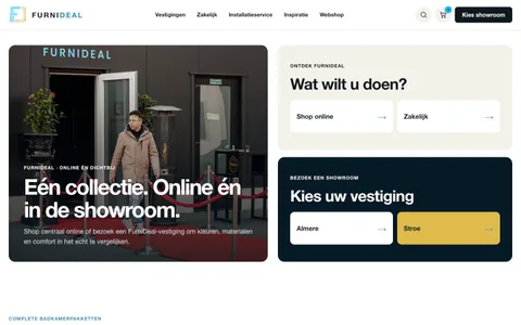 The actual FurniDeal website with its shop and showrooms