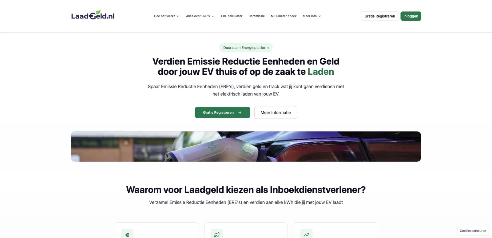 Openbare homepage van Laadgeld als context bij de inzet van SEO- en GEO Agents