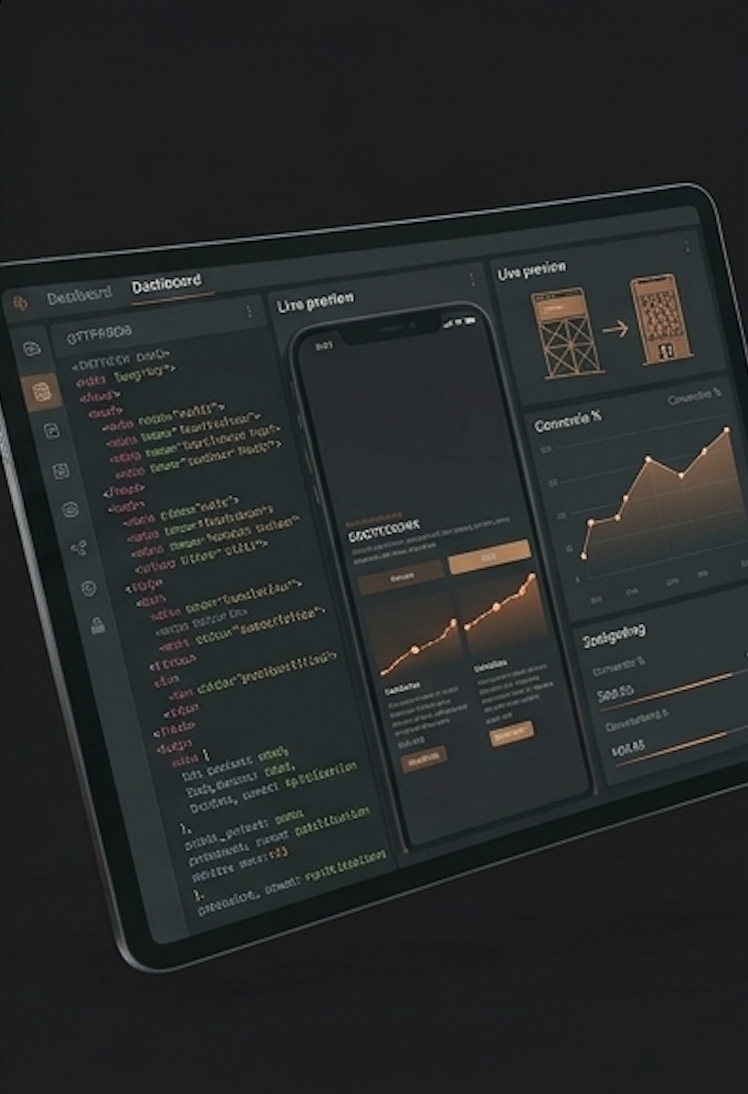 Dashboardvisual voor bouw, livegang en dooroptimalisatie